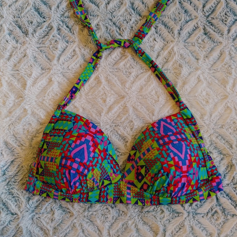 bright colored pushup swim top